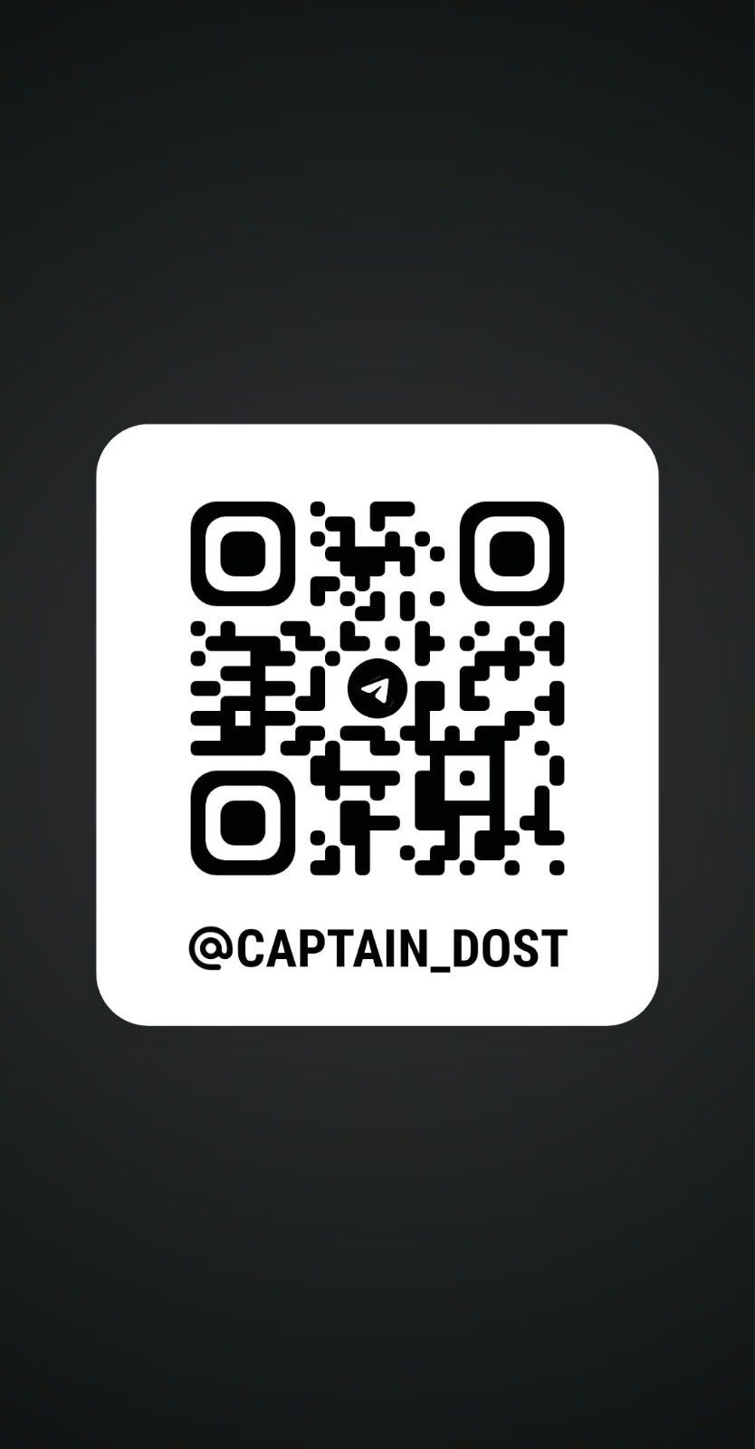 QR code for the Captain Dost Telegram support account, @Captain_Dost